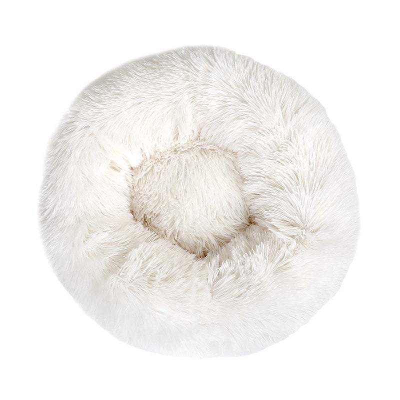 otoez Kitten Puppy Bed Extra Small XS Round Dog Cat Beds Anti Anxiety Plush Pet Calming Donut Bed with Non-Slip Waterproof Bottom, Washable (15.7", White) - Image 2